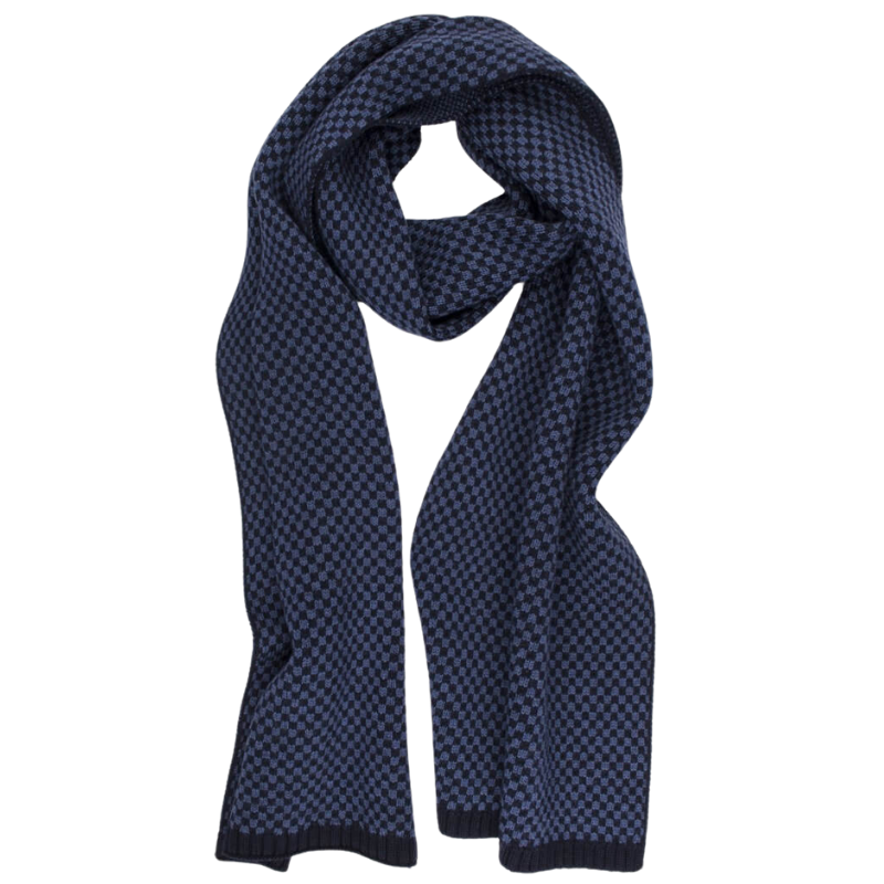 Scarf in merino wool  - Multicoloured chess | Doré Doré