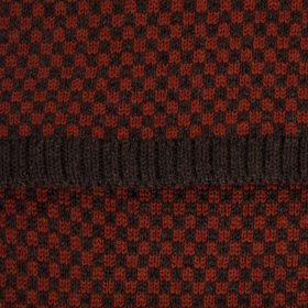 Scarf in merino wool  - Multicoloured chess | Doré Doré