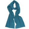 Wool, silk and cashmere ribbed scarf – Blue