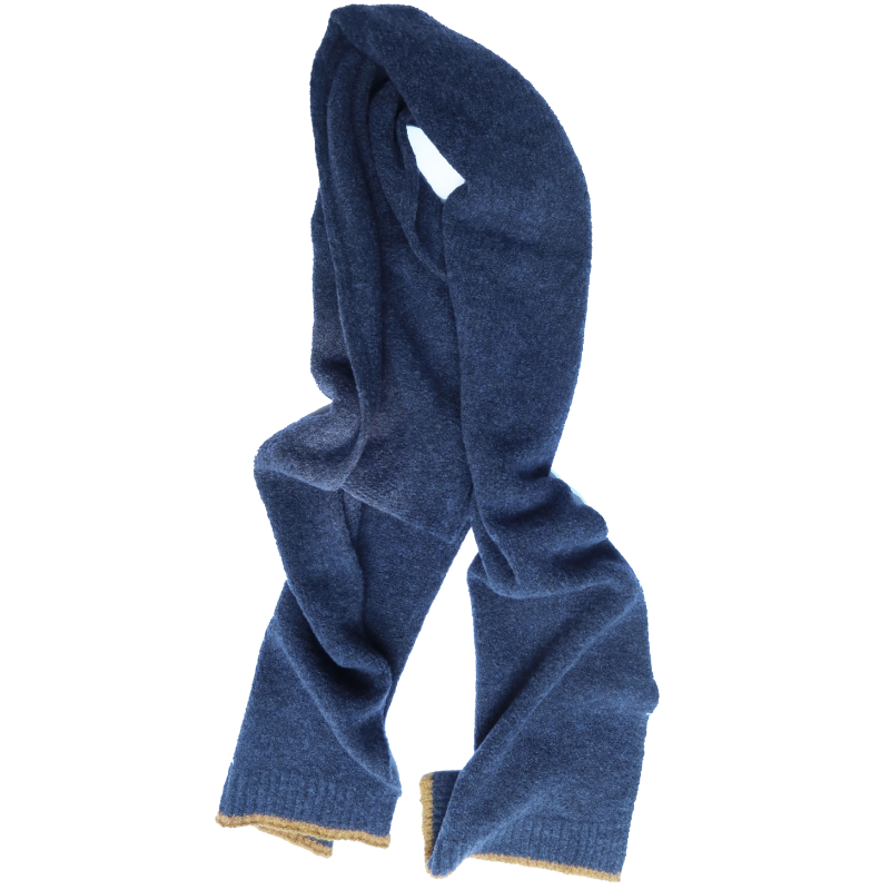 Fleece scarf - Denim blue and yellow | Doré Doré