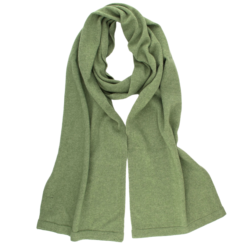 Unisex wool and cashmere plain scarf - Green | Doré Doré