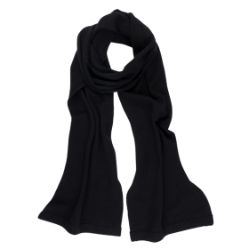 Wool and cashmere jersey knit scarf - Black | Doré Doré