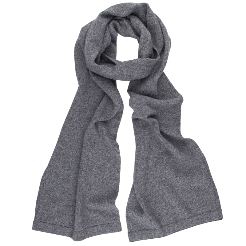 Unisex wool and cashmere plain scarf - Oxford grey | Doré Doré