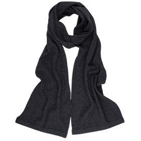 Unisex wool and cashmere plain scarf - Dark grey | Doré Doré