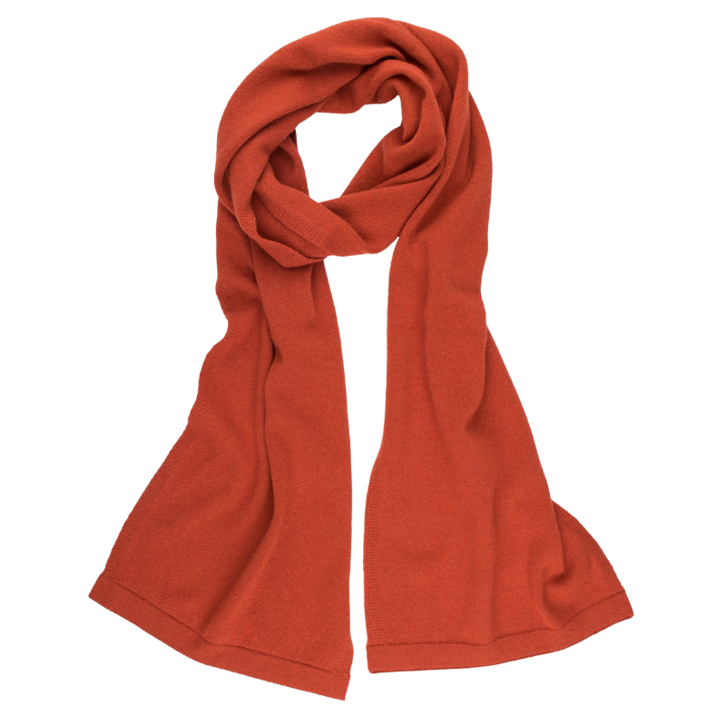 Wool and cashmere jersey knit scarf – Copper | Doré Doré