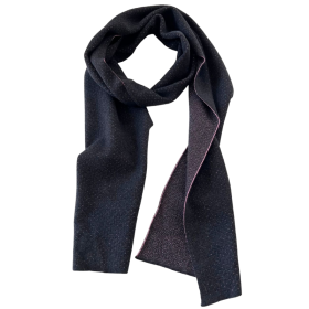 Wool scarf with pink pattern in shiny lurex Doré Doré