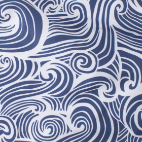 Swim shorts with wave pattern- Blue | Doré Doré