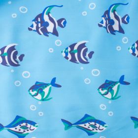 Swim shorts with fish pattern- Blue | Doré Doré