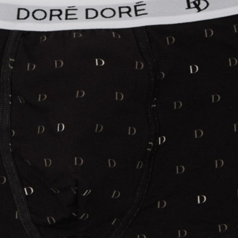 Men's 'D' patterned cotton boxers - Black | Doré Doré