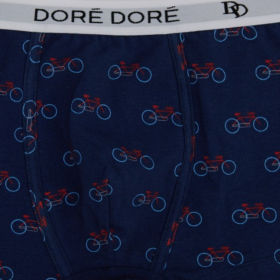 Men's bicycle patterned cotton boxers - Royal Blue & Azure | Doré Doré