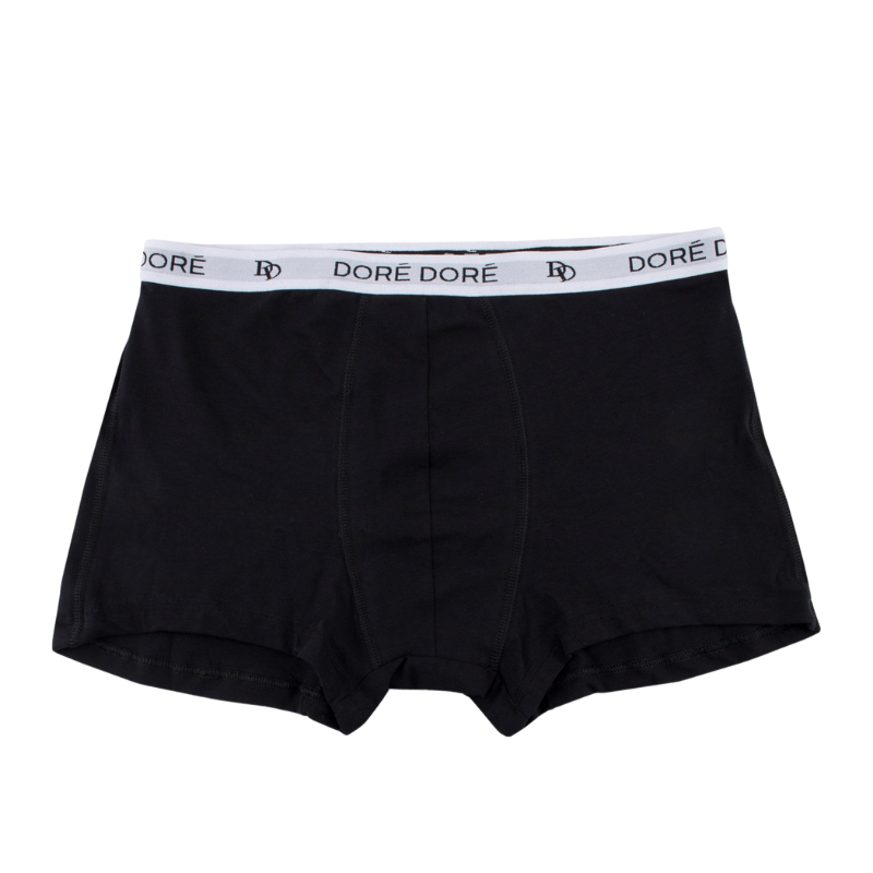 Men's plain cotton briefs with branded elastic stone - Black | Doré Doré