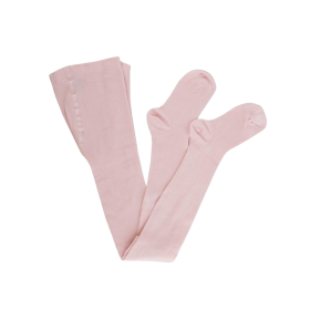 Girls' soft cotton jersey knit tights - Pink | Doré Doré