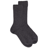Children's merino wool ribbed socks - Dark Grey | Doré Doré