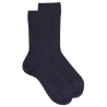 Children's merino wool ribbed socks - Navy blue