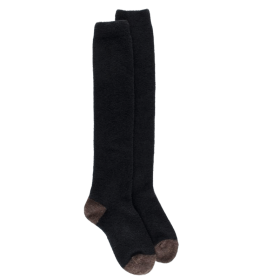 Women's fleece knee-high socks  - Black & brown | Doré Doré