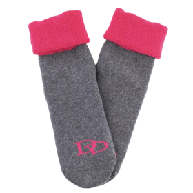 Children's non slip cotton socks - Grey & pink | Doré Doré