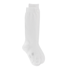 Knee high socks in Egyptian soft cotton - White | Doré Doré