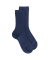 Children's soft cotton ribbed socks - Navy blue