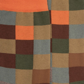 Women's checkered egyptian cotton socks - Baobab beige & Apricot | Doré Doré