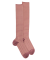 Women's long geometric patterned cotton socks - Pink