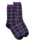 Women's glitter cotton tartan pattern socks - Dark blue