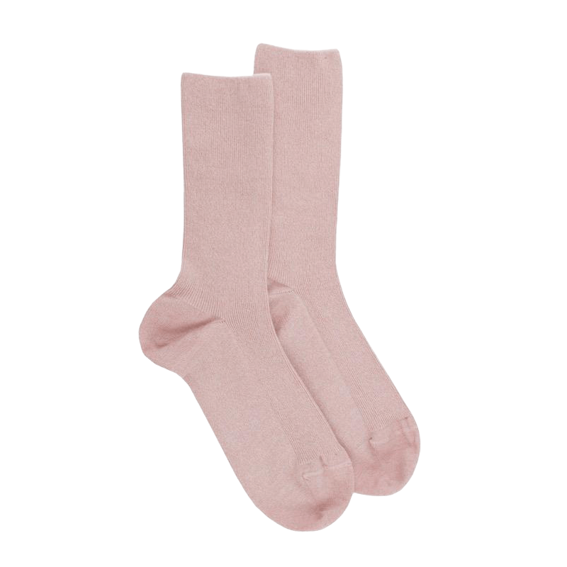 Women's comfort cotton socks with elastic-free edges - Praline pink | Doré Doré