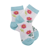Girl's socks with sunflowers - White and blue | Doré Doré