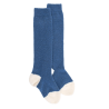 Children's long polar wool socks - Blue & ecru | Doré Doré