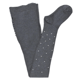 Girls' spotted cotton tights - Grey and white | Doré Doré