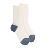 Women's fleece socks - Ecru and blue