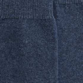 Women's long wool and cashmere plain socks - Blue | Doré Doré
