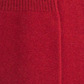 Women's long wool and cashmere plain socks - Red | Doré Doré