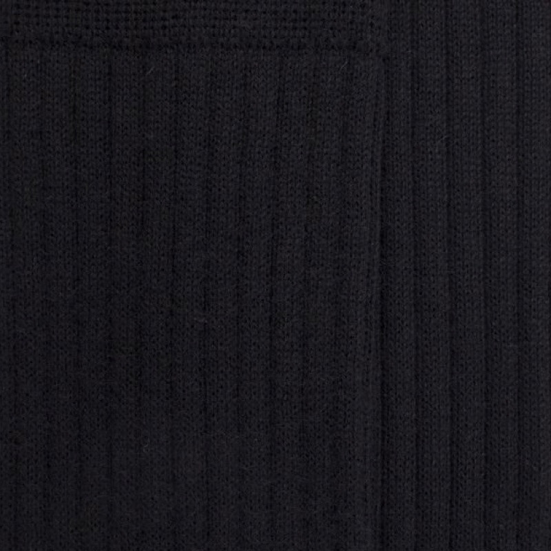 Men's merino wool ribbed knee-high socks  - Black | Doré Doré