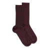 Women's elastic-free ribbed wool socks - Aubergine