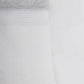 Kids' openwork cotton lisle ankle socks with glitter contrast cuff white | Doré Doré