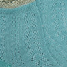 Women's openwork cotton lisle ankle socks with glitter contrast cuff - Teal | Doré Doré