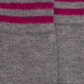 2 strip wool kneehighs with openwork D - Grey | Doré Doré