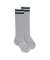 Fancy cotton knee-highs with 2 stripes – Grey