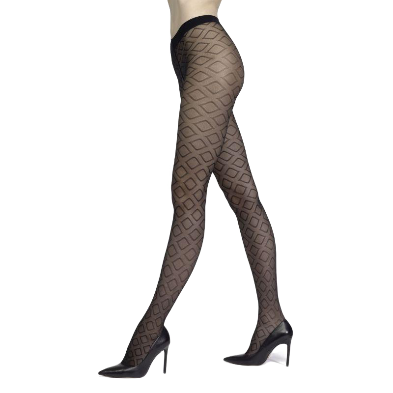 Tribal design tights - 20 deniers - Black | Doré Doré