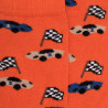 Kids' cotton socks with racing cars repeat pattern - Apricot | Doré Doré