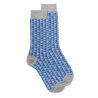 Men's cotton socks with geometric repeat pattern - Grey Metal