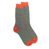 Men's cotton socks with geometric repeat pattern - Apricot