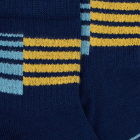 Kids' cotton ankle socks with sporty stripes pattern - White | Doré Doré