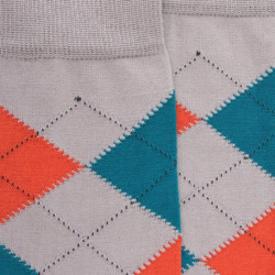 Men's cotton socks with intarsia  repeat pattern - Green Sage | Doré Doré