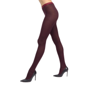 Women's plain wool tights - Aubergine | Doré Doré