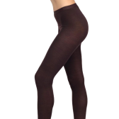 Women's plain wool tights - Brown Chocolate | Doré Doré