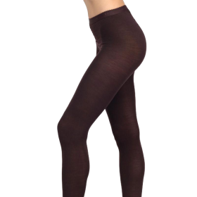 Women's plain wool tights - Brown Chocolate | Doré Doré