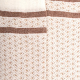 Children's cotton long socks with woven pattern - Cream | Doré Doré