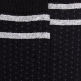 Children's cotton long socks with woven pattern - Black | Doré Doré