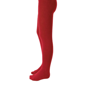 Girls' soft cotton jersey knit tights - Red | Doré Doré